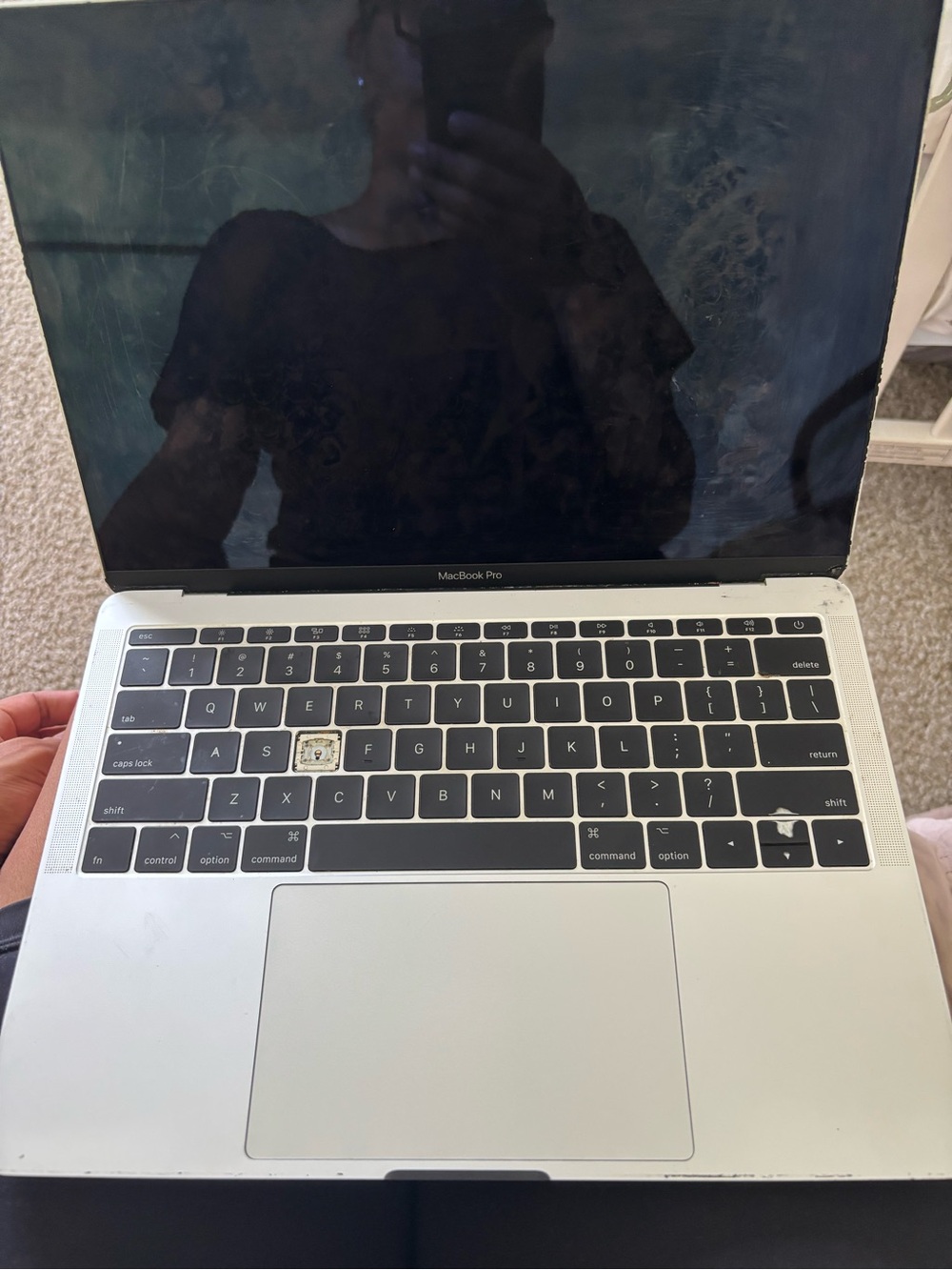 Apple MacBook Pro Silver with Black Keys and Large Trackpad